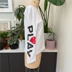 Comme des Garcons PLAY White Long Sleeve with Red Accents